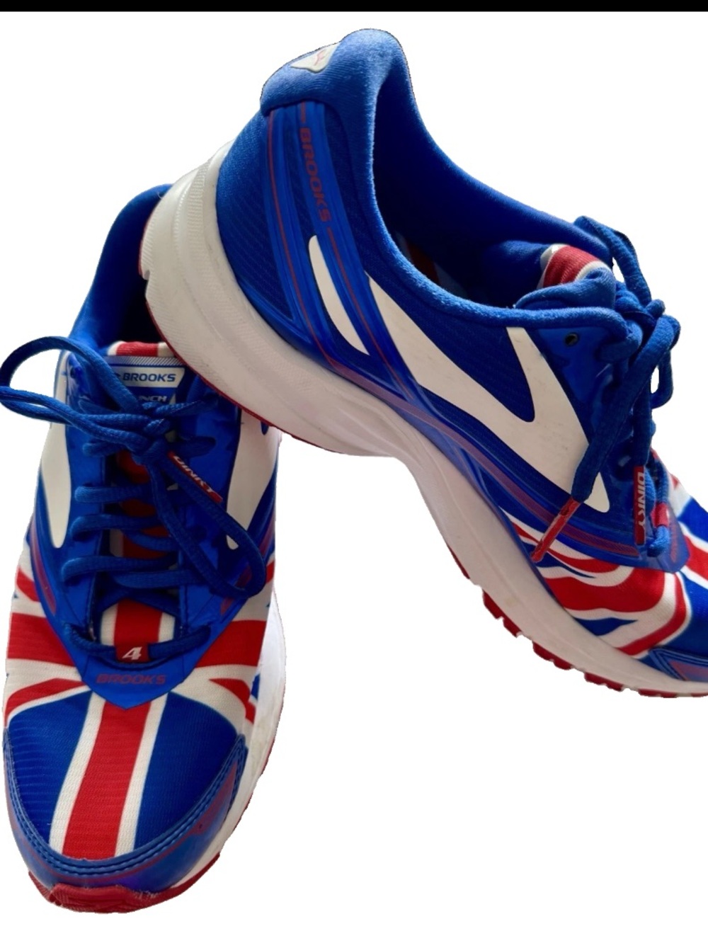 Brooks Launch 4 2017 London Marathon Union Jack Flag Shoe Women’s 9  RARE EUC